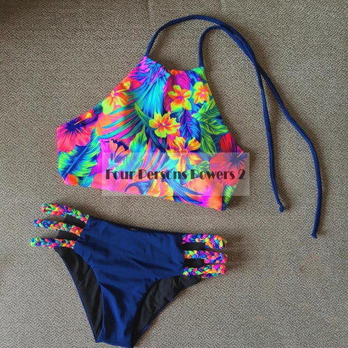 New Sport Bikini Women Strappy Brazilian Vest Vintage Bikini Set Swimsuit Swimwear Beach Suit Size SML N417 CF