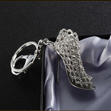 Keychain Rhinestone Fancy Metal High Heel Shoe Keyring Sexy key holder chain ring car Jewelry for bag CF