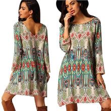 dresses Women casual Bohemian floral flower print dress beach chiffon top dress National Wind Robe CF