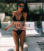 Hot Style Black Pure Color Lace Bikini Two-piece Swimsuit Women Manufacturers Selling Sexy Bikini Sets HF014 CF