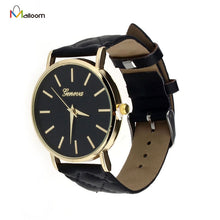 luxury faux leather geneva watches candy color quartz watch s Women Men Reloj Relogio CF