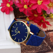 luxury faux leather geneva watches candy color quartz watch s Women Men Reloj Relogio CF