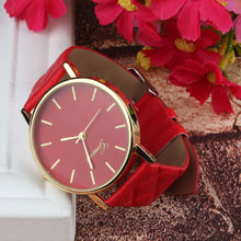 luxury faux leather geneva watches candy color quartz watch s Women Men Reloj Relogio CF