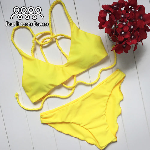 new Bandage Swimwear Bikini Swimsuits Bathing Suit Push Up Bikini Vintage Maillot De Bain HD25 CF
