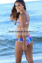 new Style Blue 2PC padded Push-up padded Womens bikini swimwear swimsuit monokini beach wear size S M L CF