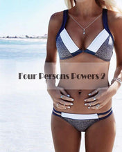 new Style Blue 2PC padded Push-up padded Womens bikini swimwear swimsuit monokini beach wear size S M L CF