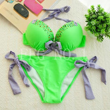 new style sexy bra high neck bikini set print women swimwear bikinis crop top biquini swimsuit bathing suit K107 CF