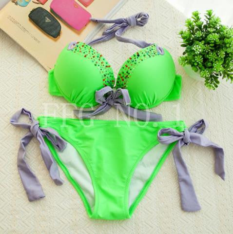 new style sexy bra high neck bikini set print women swimwear bikinis crop top biquini swimsuit bathing suit K107 CF