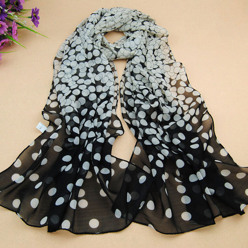 long scarf shawl printed polyester scarf Dot Long Soft Wrap Lady Shawl Silk Chiffon Scarf Women CF