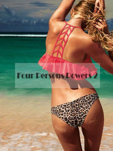 new Print top Sexy V Strap neck bandage bikini set Fresh Floral women Swimwear Beach Swim suit bathing CF