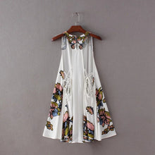 Brand New Vestidos Plus Size Sexy A-line Knee-Length Dress Brief Sleeveless O-neck Women Floral Print Dresses 72093 SM6