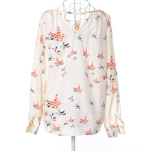 Fashion New Elegant Full Sleeve Chiffon Blouse Bow Tie Print Women Plus Size Tops Stand collar Shirt OL Blusas 72496 SM6