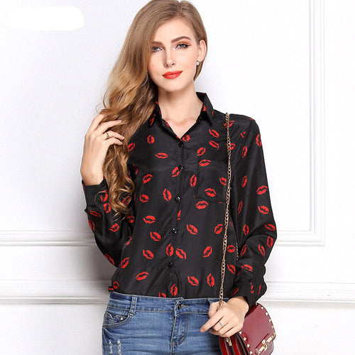 Fashion New Elegant Full Sleeve Chiffon Blouse Women Plus Size Tops Stand collar Shirt Colorful Button OL Blusas 72494 SM6