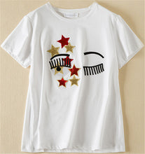Fashion New Short Sleeve Star T-shirts Plus Size Female t shirts Casual Letter Print Top O-neck Women tshirts 72393 SM6