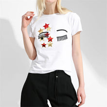 Fashion New Short Sleeve Star T-shirts Plus Size Female t shirts Casual Letter Print Top O-neck Women tshirts 72393 SM6