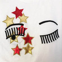 Fashion New Short Sleeve Star T-shirts Plus Size Female t shirts Casual Letter Print Top O-neck Women tshirts 72393 SM6