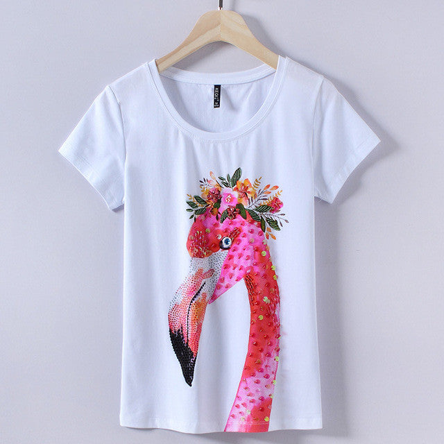 Fashion New Short Sleeve T-shirts Plus Size Female t shirts Casual Animal Print Top O-neck Women tshirts 72383 SM6