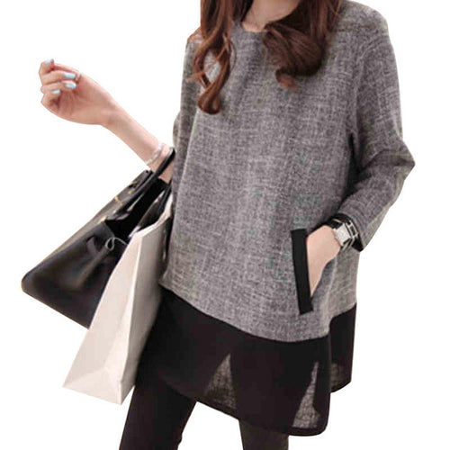 Fashion New Summer Long 3/5 Sleeve Blouse Women Plus Size Tops Casual Long Lace O-neck Patchwork Shirt M-5XL 71883 SM6