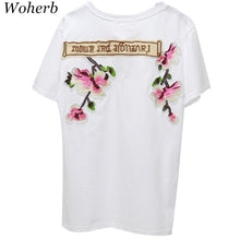 Fashion Short Sleeve T-shirts Korean New Fashion Bird Flowers Embroidery T Shirts Casual t-shirt Women Tops Plus Size 72657 SM6