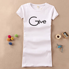 Fashion Short Sleeve T-shirts New Fashion Letter Give Embroidery T Shirts Casual Long Length Women Tops Plus Size 72655 SM6