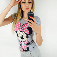 Fashion Short Sleeve T-shirts Plus Size Female T shirts Carton Letter Print Top O-neck Women t shirt 71645 SM6