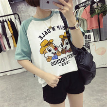 Fashion Summer Sleeve T-shirts Plus Size Female cute T shirts Cartoon Letter Print Top O-neck Women t shirt 72396 SM6