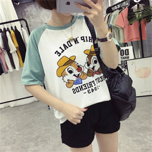 Fashion Summer Sleeve T-shirts Plus Size Female cute T shirts Cartoon Letter Print Top O-neck Women t shirt 72396 SM6