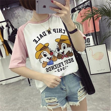 Fashion Summer Sleeve T-shirts Plus Size Female cute T shirts Cartoon Letter Print Top O-neck Women t shirt 72396 SM6