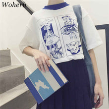 Fashion T-shirts Cute Cartoon Girls Printing Women Short Sleeves New Tops Casual Female Tee Shirts 33007 SM6