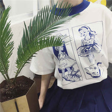 Fashion T-shirts Cute Cartoon Girls Printing Women Short Sleeves New Tops Casual Female Tee Shirts 33007 SM6