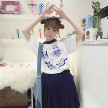 Fashion T-shirts Cute Cartoon Girls Printing Women Short Sleeves New Tops Casual Female Tee Shirts 33007 SM6