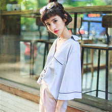 Female Fashion Korea Style Button Blouses V-Neck Casual Shirt Elegant Ladies Tops Loose Women Blouse With Pockets 72474 SM6