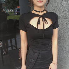 New Arrival Fashion Harajuku Hollow Out T shirt Women Short Sleeve Slim Tops Korean Casual Sexy T-shirt 72557 SM6