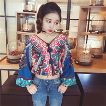 New Arrival Retro Women Shirts Korean Sexy Chiffon Blouse Shirt V collar Tassel Blusas Women Blouses Tops Plus Size 72726 SM6