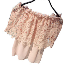 New Arrival Women Shirts Korean Sexy Hollow Out Floral Lace Blouse Shirt Slash-Neck Blusas Woman Tops Plus Size 72725 SM6