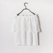 New Arrival Women Shirts Korean Sexy Hollow Out Floral Lace Blouse Shirt Slash-Neck Blusas Woman Tops Plus Size 72725 SM6