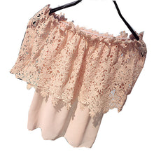 New Arrival Women Shirts Korean Sexy Hollow Out Floral Lace Blouse Shirt Slash-Neck Blusas Woman Tops Plus Size 72725 SM6