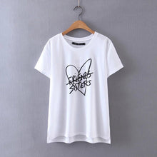New Arrivals Fashion Women Plus Size T shirts Funny Letter Heart Print t-shirt Women Top Short Sleeve Female tops 72584 SM6
