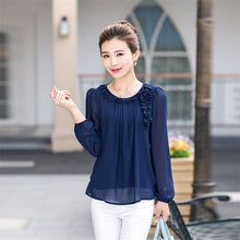 New Blusas Femininas Spring Casual Women Ruffles Blouses Long Sleeve Elegant Women Tops OL Shirts with flower 72377 SM6