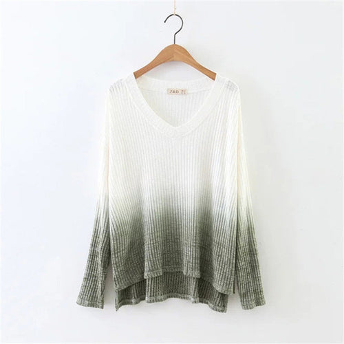 New Fashion Female Knitted Pullovers Long Sleeve V-neck Winter Autumn Sweaters Hot  72081 SM6