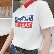 New Fashion Short Sleeve Korean Style T-shirts Harajuku Letter Print T Shirts Plus Size Female Casual Women Tops 72549 SM6