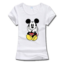 New Fashion Short Sleeve T-shirts Cartoon Mouse Print Female t shirts White tshirt O-neck Women Tops Plus Size SM6