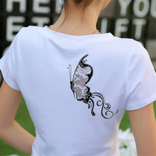 New Fashion Short Sleeve T-shirts Female Lace Hollow out T shirts Cotton Tops For Women Plus Size V-Neck Tshirt 72476 SM6