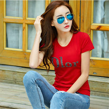 New Fashion Short Sleeve T-shirts Plus Size Female Letter Print T shirts Top O-neck Women European Diamonds t shirt 71411 SM6