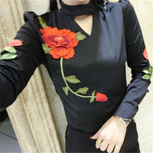 New Fashion Summer European Women Peony Embroidery Shirt Slim Blouse Sexy Hollow Out Blouse Shirt Women Tops 72585 SM6