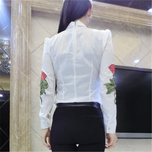New Fashion Summer European Women Peony Embroidery Shirt Slim Blouse Sexy Hollow Out Blouse Shirt Women Tops 72585 SM6