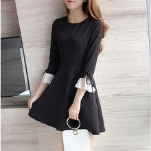 New Fashion Vestidos Plus Size A-line Knee-Length Dress Full Flare Sleeve O-neck Women Dresses 72329 SM6