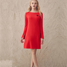 New Fashion Vestidos Plus Size Straight Knee-Length Print Dress Full Flare Sleeve O-neck Women Dresses 72328 SM6