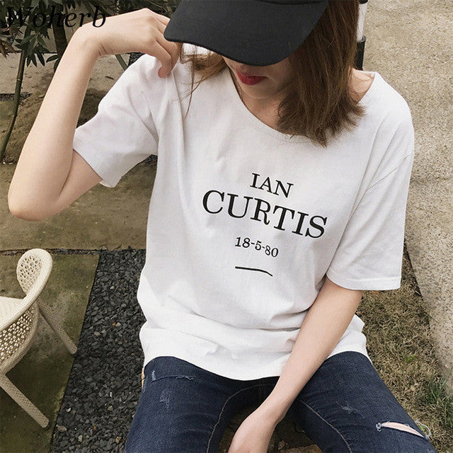 New Fashion Woman Letter Print t-shirt Plus Size T shirts Casual Women Short Sleeve O-neck Tops Tee 72683 SM6