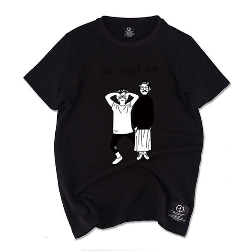 New Fashion Women T shirts Funny Letter Look What Look Print t-shirt Men Top Short Sleeve tshirt Female Unisex tops 72439 SM6